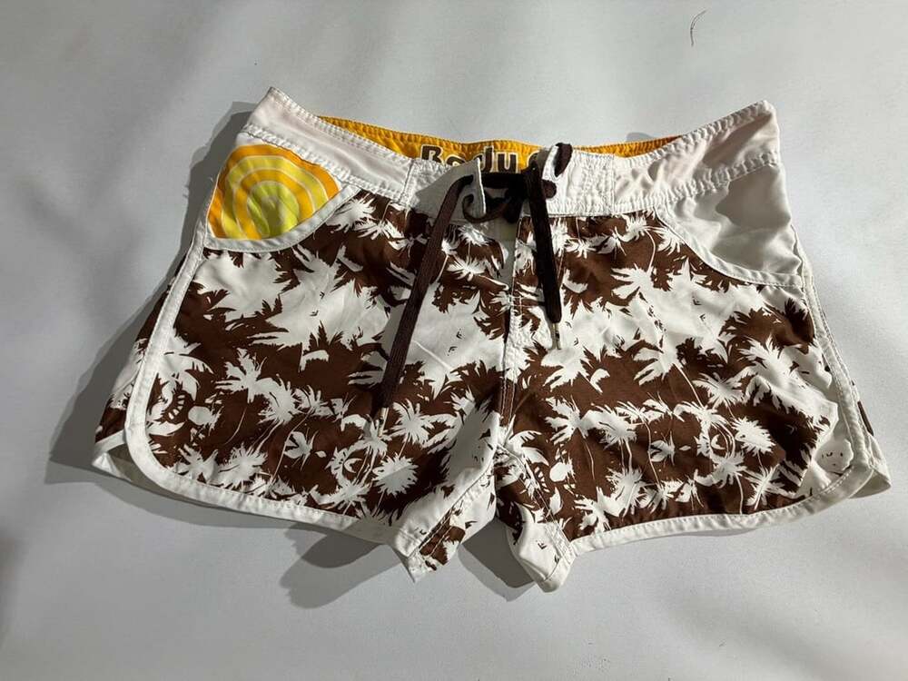 Body Glove Brown & White Palm Tree Board Shorts Womens Size 9